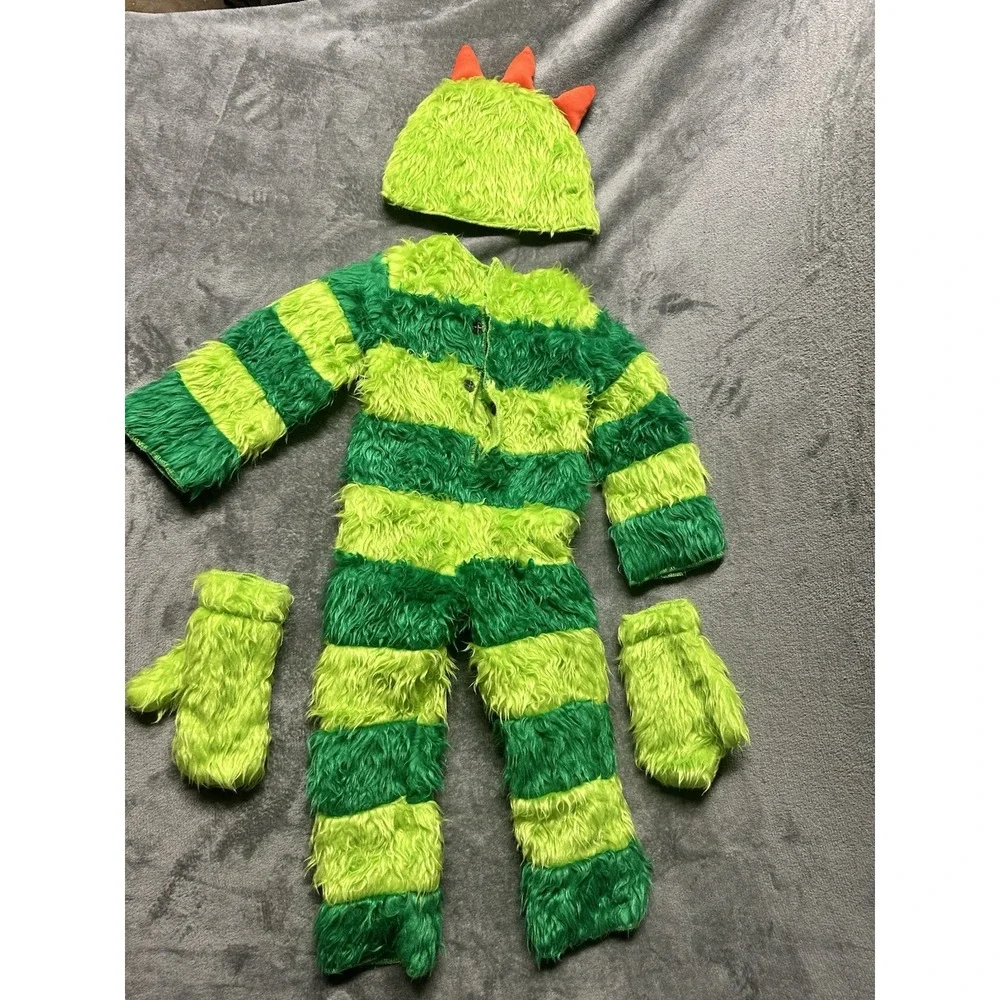 Yo Gabba Gabba Brobee Deluxe Toddler 2T Hat Mittens Full Costume Set Halloween